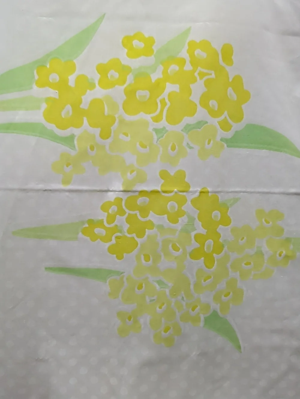Vtg Wamsutta Ultracale Standard Pillowcase Set Yellow Floral Dot Print Cottage